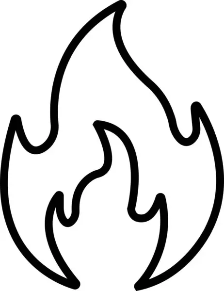 ライン消防署 白い背景に隔離された炎のアイコン 炎のシンボル ボンファイアシルエットロゴタイプ フラットスタイル ストックベクトル シンプルなアイコン Webサイトのページ モバイルアプリ — ストックベクタ