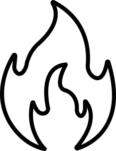 Lijnvuurbord Brand Vlam Pictogram Geïsoleerd Witte Achtergrond Vuurvlam Symbool Bonfire — Stockvector