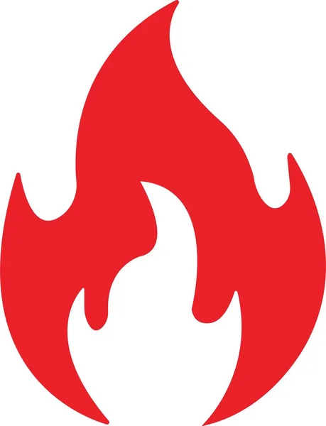 Rood Vuurbord Brand Vlam Pictogram Geïsoleerd Witte Achtergrond Vuurvlam Symbool — Stockvector
