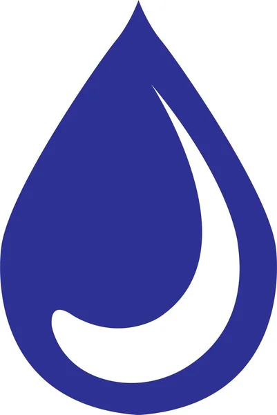 蓝色水滴形状图标 水滴或雨滴形状图标 血或油滴 插管标志 平面风格的轮廓 在白色背景上隔绝的光滑水滴 — 图库矢量图片