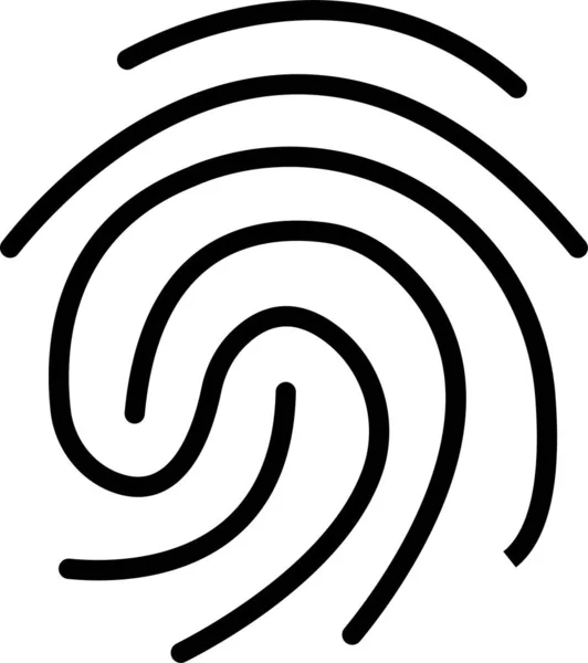 Fingerabdruck Vektorsymbol Isoliert Auf Weißem Hintergrund — Stockvektor