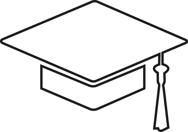 Ikonen Med Graderingskåpa Linje Och Glyf Version Student Hatt Kontur — Stock vektor