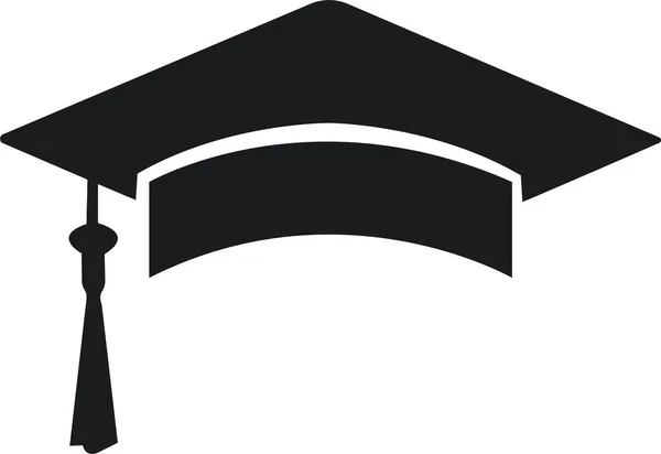 Graduation Cap Icon Line Glyph Version Student Hat Outline Filled — Stock Vector