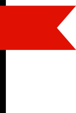 Kırmızı bayrak simgeleri. İşaret, etiket ve önemli işaret kavramı. Beyaz arkaplanda izole edilmiş simgeler. Kırmızı bayrak şablonu. Kırmızı yatay dalgalanan bayrak.