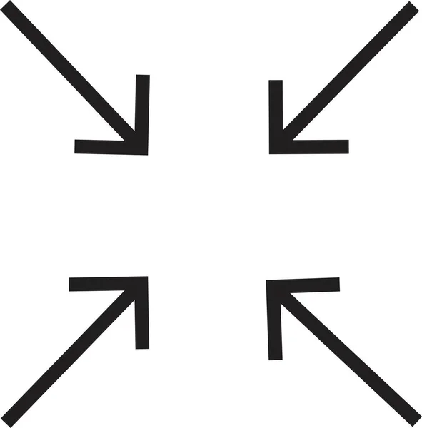 Ausgang Vollbild Schwarzes Symbol Pfeil Markieren Symbole Skalierbarkeitssymbole Flachen Stil — Stockvektor