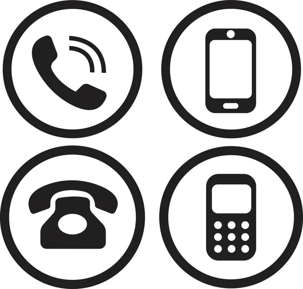 Çalan telefon basit simge seti. Telefon simgesi. Akıllı telefon, eski telefon logosu şekil koleksiyonu. Beyaz arkaplanda izole.
