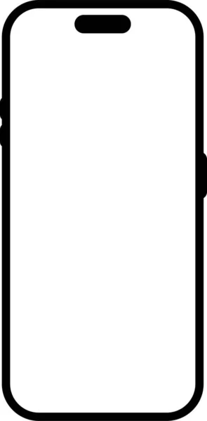 Чорний Значок Смартфона Графічного Дизайну Сучасний Чорний Мобільний Гаджет Плоскому — стоковий вектор