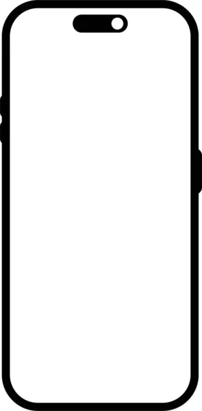 Чорний Значок Смартфона Графічного Дизайну Сучасний Чорний Мобільний Гаджет Плоскому — стоковий вектор