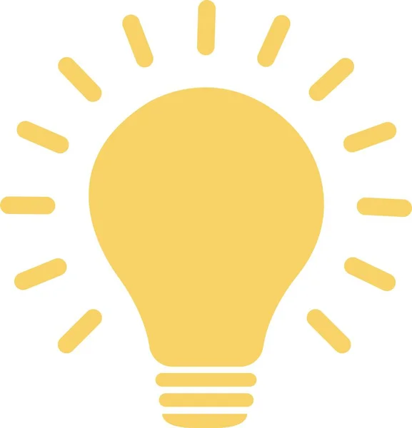 黄色灯泡灯图标 点亮电灯 灯泡图标 孤立的背景 灯泡灯图标 想法符号 解决方案 灯泡灯符号能量 — 图库矢量图片#