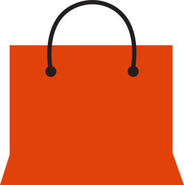 Turuncu alışveriş çantası taslak ikonu. Mobil konsept ve web tasarımı için doğrusal biçim işareti. Kese kağıdı basit bir simge. Sembol, logo. Piksel mükemmel grafikler, beyaz arkaplanda izole.
