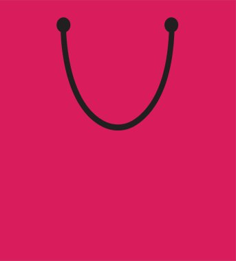 Pembe alışveriş çantası taslak ikonu. Mobil konsept ve web tasarımı için doğrusal biçim işareti. Kese kağıdı basit bir simge. Sembol, logo. Piksel mükemmel grafikler, beyaz arkaplanda izole.