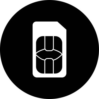Sim kart simgesi. Mobil yuva simgesi. Web siteniz için çip sembolü veya mobil uygulama, grafik tasarımı, UI.