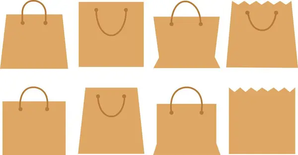 Set Skin Shopping Bag Outline Icon Linear Style Sign Mobile — Stock Vector