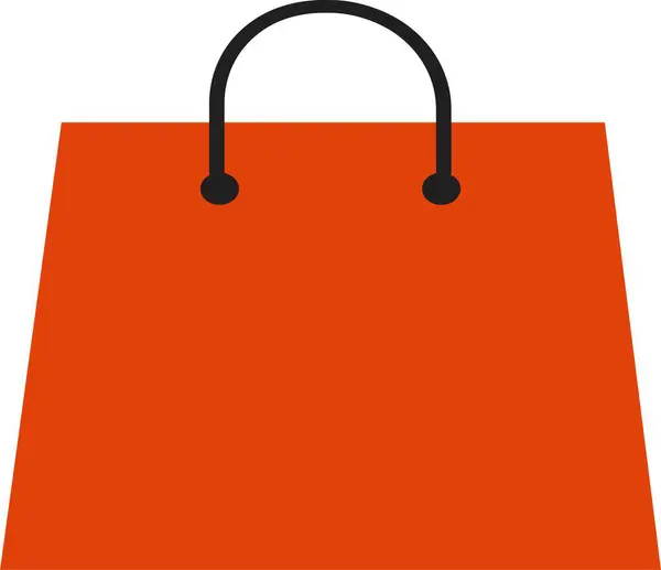 橙色购物袋轮廓图标 移动概念和网页设计的线性风格标志 纸袋简单的图标 Pixel完美图形 白色背景隔离 — 图库矢量图片