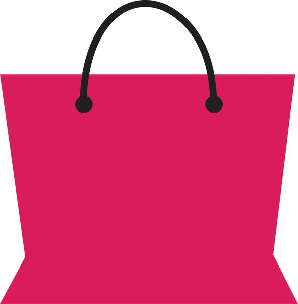 粉色购物袋轮廓图标 移动概念和网页设计的线性风格标志 纸袋简单的图标 Pixel完美图形 白色背景隔离 — 图库矢量图片