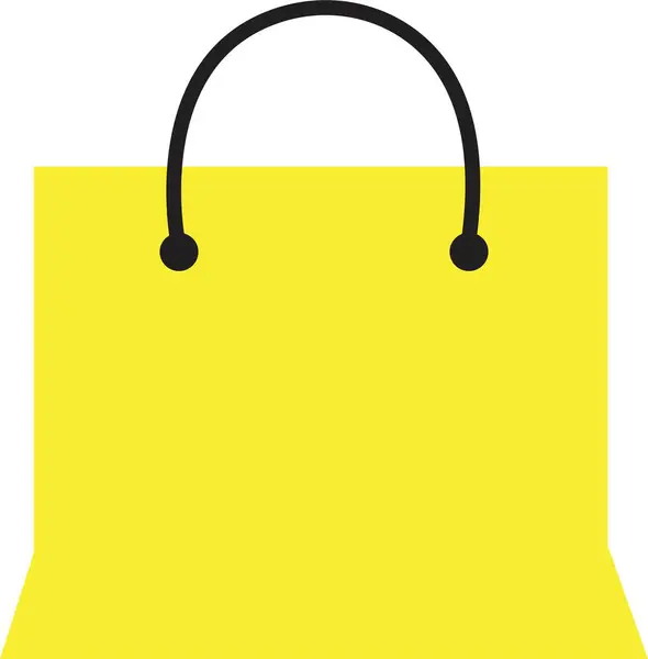 黄色购物袋轮廓图标 移动概念和网页设计的线性风格标志 纸袋简单的图标 Pixel完美图形 白色背景隔离 — 图库矢量图片