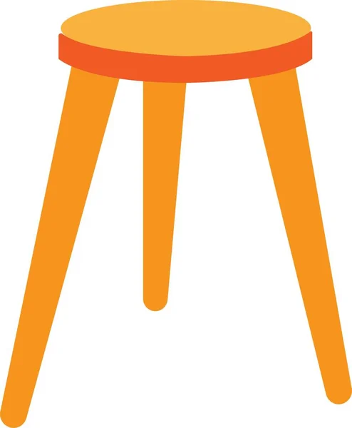 一套有三条腿的平凳子 色彩斑斓的三条腿凳子 白色背景隔离 Stool图标或设计元素集合 — 图库矢量图片