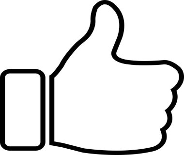 çizgi başparmakları simge yukarı. İkon gibi. Semboller yap. Sosyal medya için pozitif tepki düğmeleri, beyaz arkaplanda izole edilmiş yuvarlanmış simgeler.