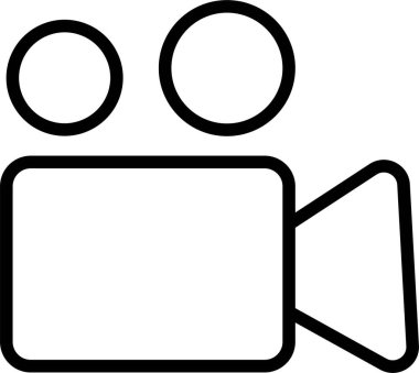 Video kamera simgesi. Sinema kamera ikonu. Film kamerası, film kamerası ikonu. logo izole işaret sembolü - yüksek kalite siyah biçim