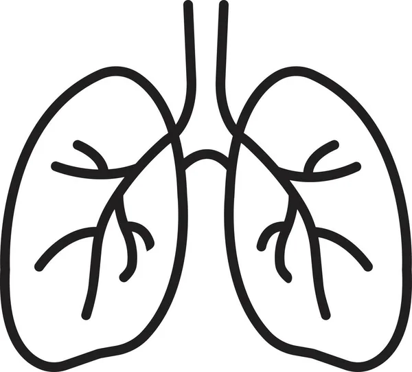 Icône Poumons Humains Système Respiratoire Sain Poumons Anatomie Plat Organe — Image vectorielle