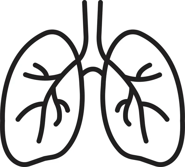 Значок Легень Людини Дихальна Система Здорові Легені Анатомія Плоский Медичний — стоковий вектор