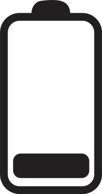 dikey pil seviyesi göstergesi. Pil göstergesi. düşük siyah pil seviyesi simgesi şeffaf arkaplanda izole.