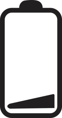 dikey pil seviyesi göstergesi. Pil göstergesi. düşük siyah pil seviyesi simgesi şeffaf arkaplanda izole.