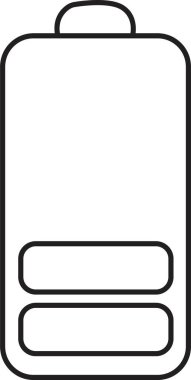 dikey pil seviyesi göstergesi. Batarya göstergesi sembolü. düşük siyah pil seviyesi simgesi şeffaf arkaplanda izole.