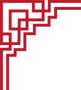 Çin çerçeve sanat porseleni tarzı. Asya 'da yeni yıl dekoratif geleneksel sınırlar, görüntü çerçevesi için doğu kırmızı çizgi retro deseni. Eski çerçeve sınır sanatı şeffaf arkaplanda izole edildi.