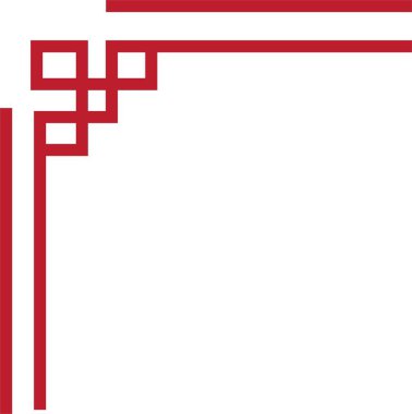 Çin çerçeve sanat porseleni tarzı. Asya 'da yeni yıl dekoratif geleneksel sınırlar, görüntü çerçevesi için doğu kırmızı çizgi retro deseni. Eski çerçeve sınır sanatı şeffaf arkaplanda izole edildi.