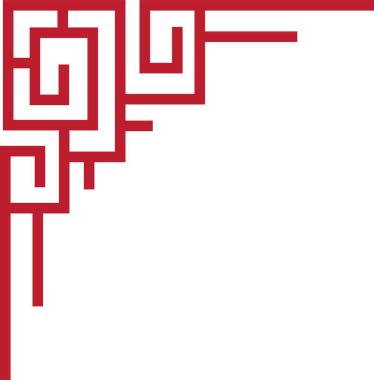 Çin çerçeve sanat porseleni tarzı. Asya 'da yeni yıl dekoratif geleneksel sınırlar, görüntü çerçevesi için doğu kırmızı çizgi retro deseni. Eski çerçeve sınır sanatı şeffaf arkaplanda izole edildi.