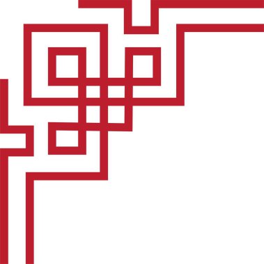 Çin çerçeve sanat porseleni tarzı. Asya 'da yeni yıl dekoratif geleneksel sınırlar, görüntü çerçevesi için doğu kırmızı çizgi retro deseni. Eski çerçeve sınır sanatı şeffaf arkaplanda izole edildi.