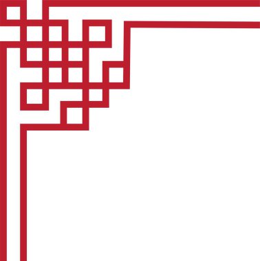 Çin çerçeve sanat porseleni tarzı. Asya 'da yeni yıl dekoratif geleneksel sınırlar, görüntü çerçevesi için doğu kırmızı çizgi retro deseni. Eski çerçeve sınır sanatı şeffaf arkaplanda izole edildi.