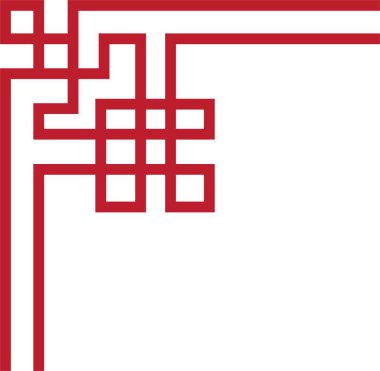 Çin çerçeve sanat porseleni tarzı. Asya 'da yeni yıl dekoratif geleneksel sınırlar, görüntü çerçevesi için doğu kırmızı çizgi retro deseni. Eski çerçeve sınır sanatı şeffaf arkaplanda izole edildi.