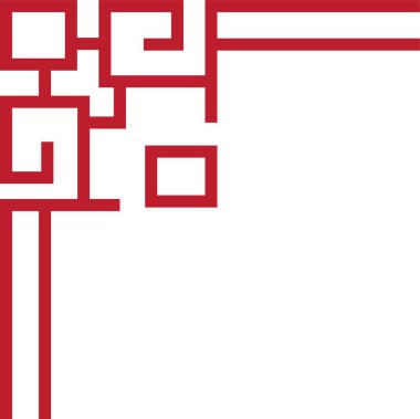 Çin çerçeve sanat porseleni tarzı. Asya 'da yeni yıl dekoratif geleneksel sınırlar, görüntü çerçevesi için doğu kırmızı çizgi retro deseni. Eski çerçeve sınır sanatı şeffaf arkaplanda izole edildi.