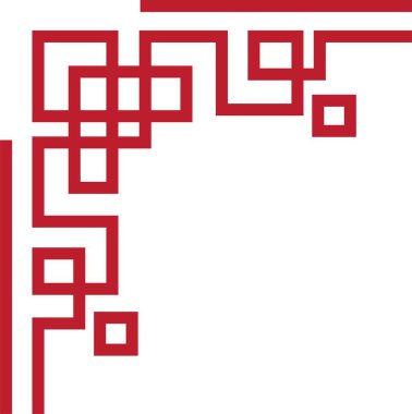 Çin çerçeve sanat porseleni tarzı. Asya 'da yeni yıl dekoratif geleneksel sınırlar, görüntü çerçevesi için doğu kırmızı çizgi retro deseni. Eski çerçeve sınır sanatı şeffaf arkaplanda izole edildi.