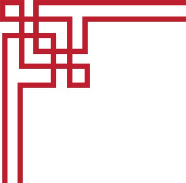 Çin çerçeve sanat porseleni tarzı. Asya 'da yeni yıl dekoratif geleneksel sınırlar, görüntü çerçevesi için doğu kırmızı çizgi retro deseni. Eski çerçeve sınır sanatı şeffaf arkaplanda izole edildi.