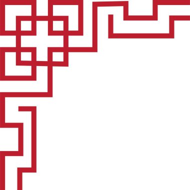 Çin çerçeve sanat porseleni tarzı. Asya 'da yeni yıl dekoratif geleneksel sınırlar, görüntü çerçevesi için doğu kırmızı çizgi retro deseni. Eski çerçeve sınır sanatı şeffaf arkaplanda izole edildi.