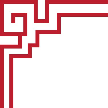 Çin çerçeve sanat porseleni tarzı. Asya 'da yeni yıl dekoratif geleneksel sınırlar, görüntü çerçevesi için doğu kırmızı çizgi retro deseni. Eski çerçeve sınır sanatı şeffaf arkaplanda izole edildi.