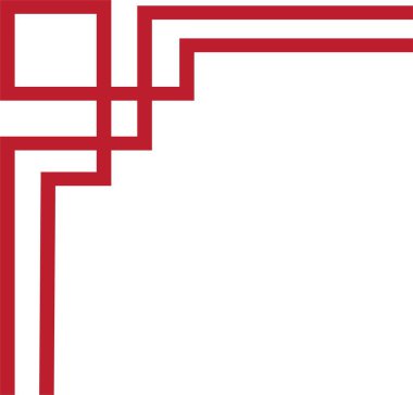 Çin çerçeve sanat porseleni tarzı. Asya 'da yeni yıl dekoratif geleneksel sınırlar, görüntü çerçevesi için doğu kırmızı çizgi retro deseni. Eski çerçeve sınır sanatı şeffaf arkaplanda izole edildi.