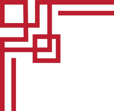 Çin çerçeve sanat porseleni tarzı. Asya 'da yeni yıl dekoratif geleneksel sınırlar, görüntü çerçevesi için doğu kırmızı çizgi retro deseni. Eski çerçeve sınır sanatı şeffaf arkaplanda izole edildi.