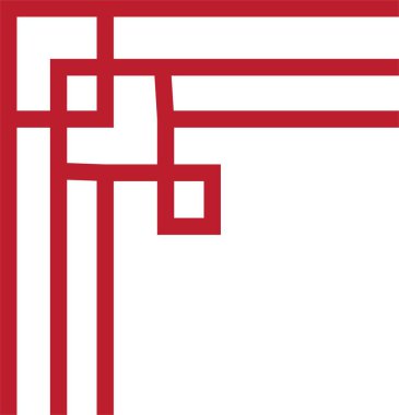 Çin çerçeve sanat porseleni tarzı. Asya 'da yeni yıl dekoratif geleneksel sınırlar, görüntü çerçevesi için doğu kırmızı çizgi retro deseni. Eski çerçeve sınır sanatı şeffaf arkaplanda izole edildi.