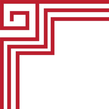 Çin çerçeve sanat porseleni tarzı. Asya 'da yeni yıl dekoratif geleneksel sınırlar, görüntü çerçevesi için doğu kırmızı çizgi retro deseni. Eski çerçeve sınır sanatı şeffaf arkaplanda izole edildi.