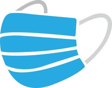 Mavi yüz maskesi takın. Maske yoksa giriş de yok. Koruyucu tıbbi maske şekli. Salgın, salgın virüs yüz maskesi simgesi simgesi, şeffaf arkaplanda izole edilmiş..