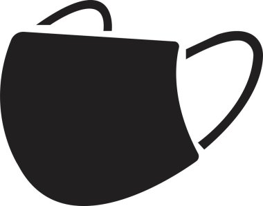 Siyah yüz maskesi takın. Maske yoksa giriş de yok. Koruyucu tıbbi maske şekli. Salgın, salgın virüs yüz maskesi simgesi simgesi, şeffaf arkaplanda izole edilmiş..