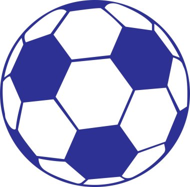 mavi ve beyaz futbol topu vektör işareti, illüstrasyon topu, futbol, futbol, futbol, spor soyut daire düz simgesi şeffaf arkaplan üzerinde izole.