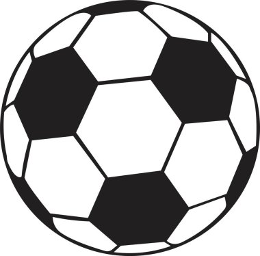 Beyaz ve siyah futbol topu vektör işareti, illüstrasyon topu, futbol, futbol, futbol, spor soyut daire düz simgesi şeffaf arkaplan üzerinde izole.