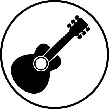 Siyah beyaz gitar ikonları seti. Şeffaf arkaplanda izole edilmiş akustik müzik aleti işaretleri. Müzik sembolü Modern, basit düz simgeler Web sitesi ya da düzenlenebilir stokları olan mobil uygulama için.