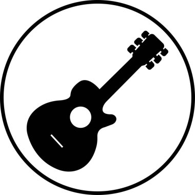 Siyah beyaz gitar ikonları seti. Şeffaf arkaplanda izole edilmiş akustik müzik aleti işaretleri. Müzik sembolü Modern, basit düz simgeler Web sitesi ya da düzenlenebilir stokları olan mobil uygulama için.