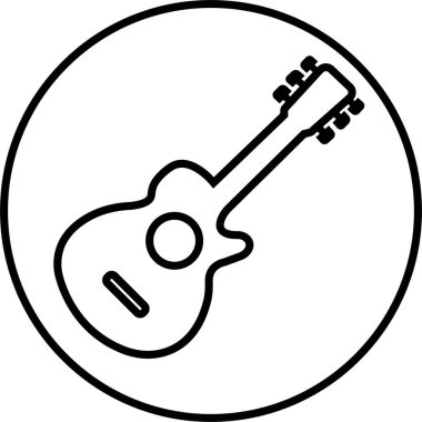Siyah beyaz gitar ikonları seti. Şeffaf arkaplanda izole edilmiş akustik müzik aleti işaretleri. Müzik sembolü Modern, basit düz simgeler Web sitesi ya da düzenlenebilir stokları olan mobil uygulama için.